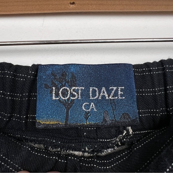 Lost Daze Rare Skull Dove Tapered Stripe Trousers - Picture 6 of 8